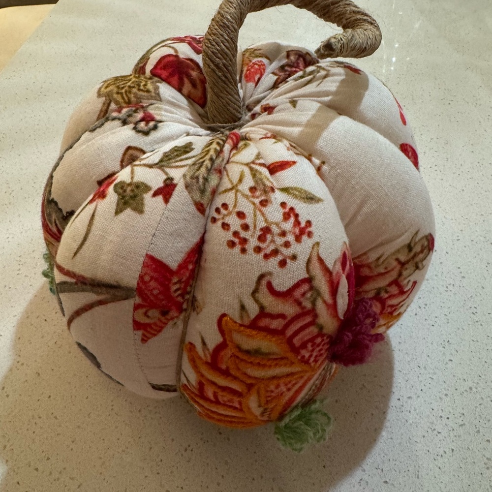 Floral Fabric Pumpkin Decor